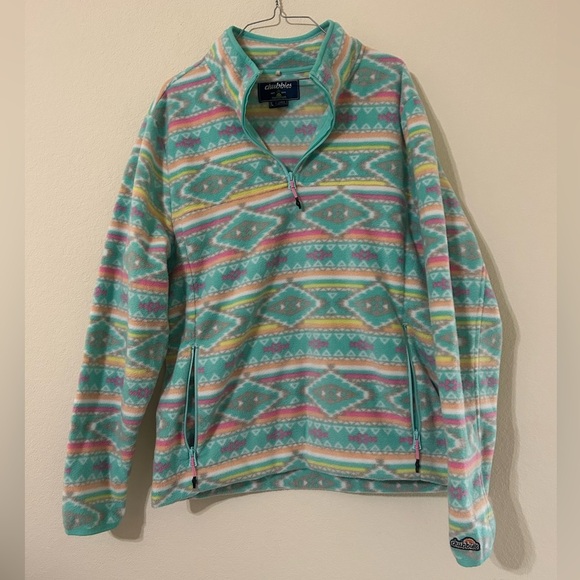 Chubbies Men's Flame Commander Fleece Quarter-Zip Pullover Size Large Blue Pink - Picture 2 of 12